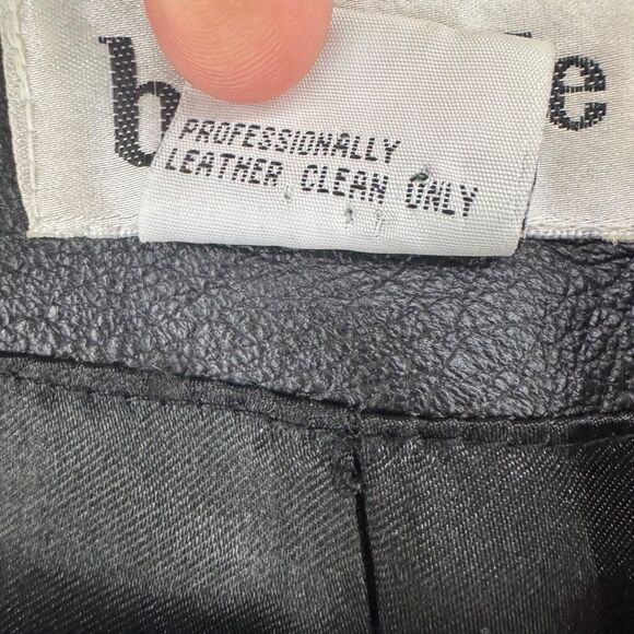 VTG Bagatelle Jacket Womens Plus 16W Black Leather 2 Button Front Pockets Lined - Picture 9 of 16